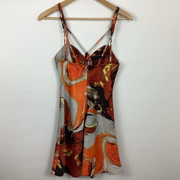 Urban Outfitters Pretty Please Cutout Dress Size Medium Orange - Picture 5 of 9